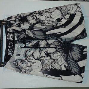 Lost Enterprises × Mayhem Black and White Graphic Board Shorts Mens 28
